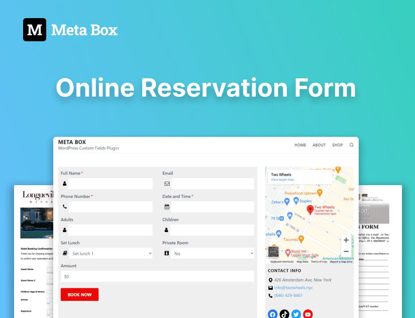 online reservation form